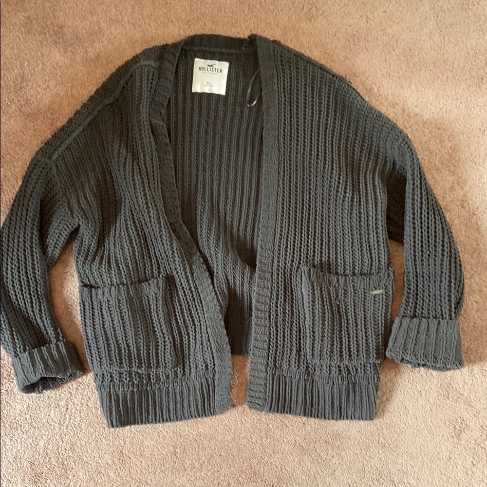 Hollister Gray Knit Cardigan